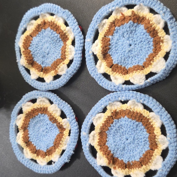 Handmade Crochet Coasters Set - Picture 3 of 4